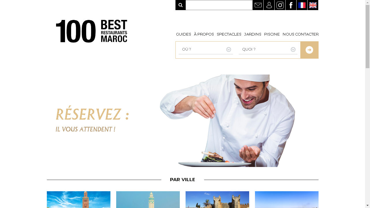 Capture d'écran de http://www.bestrestaurantsmaroc.com/